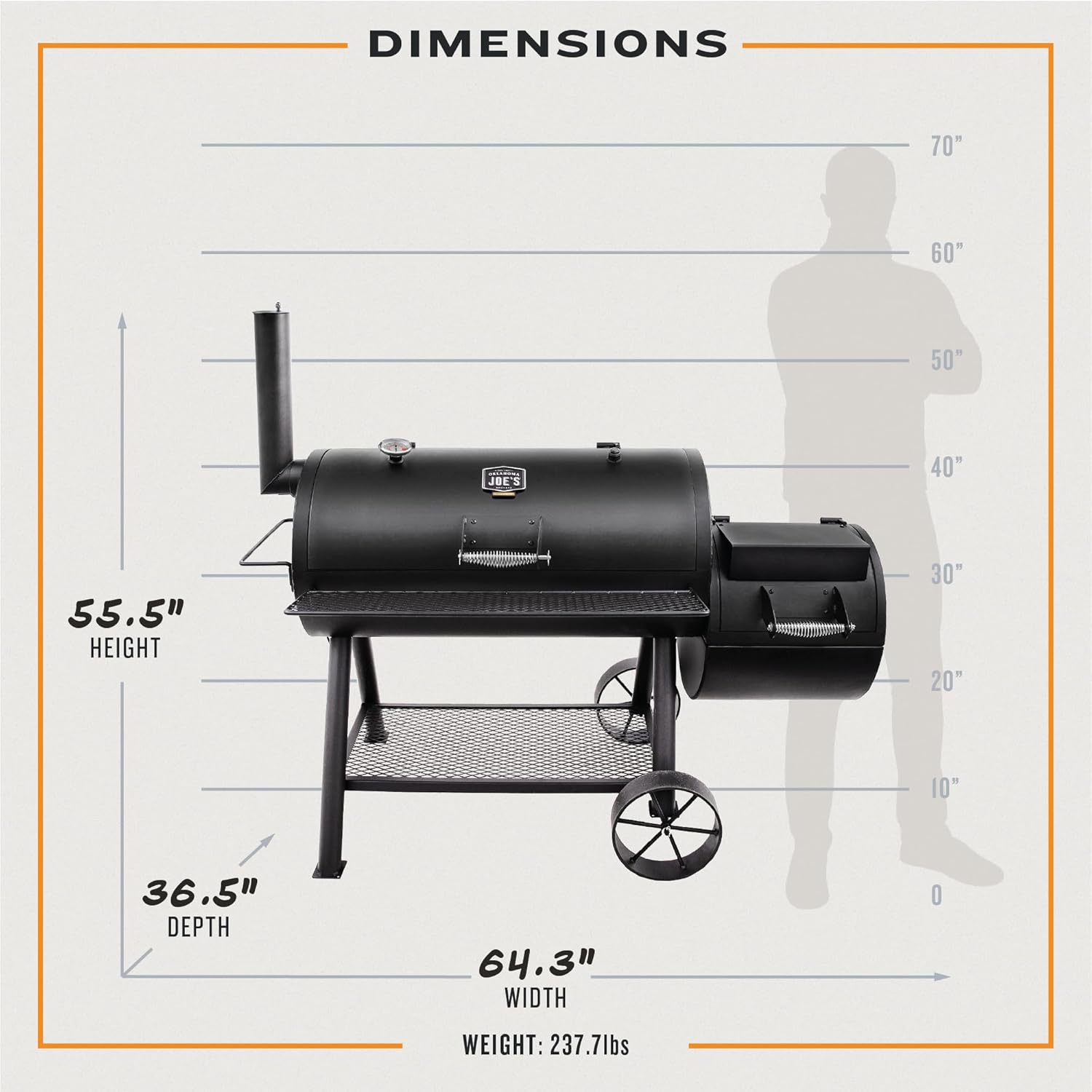 Oklahoma Joe’s Longhorn Offset Charcoal Smoker, 13201747‑50
