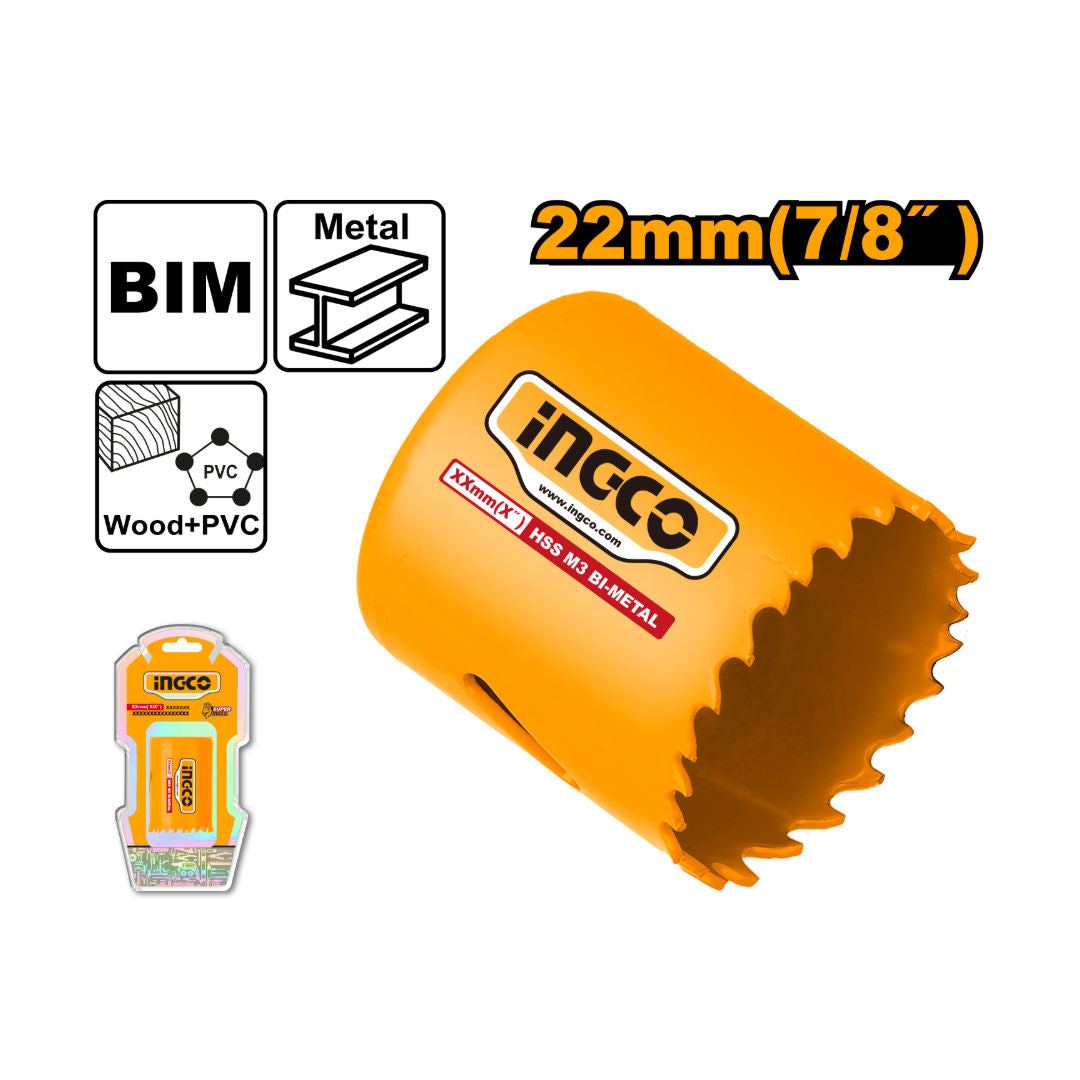 INGCO HSS Bi-Metal Hole Saw, 38mm Depth