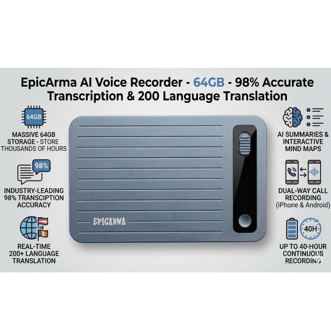 Epicarma AI Note Taker, Gray, WA-LA518-GY