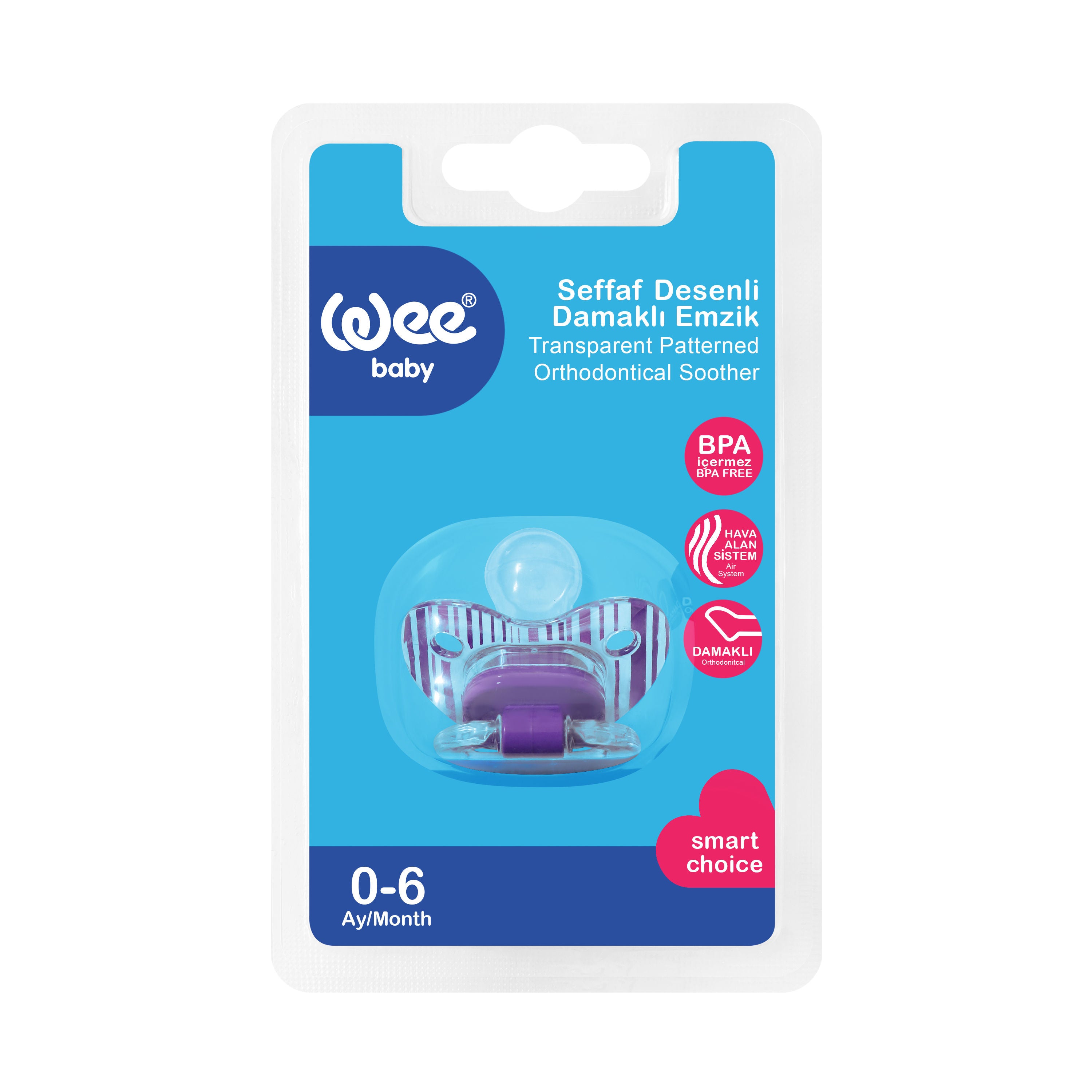 Weebaby Silicone Transparent Patterned Soother No.1, Code 836