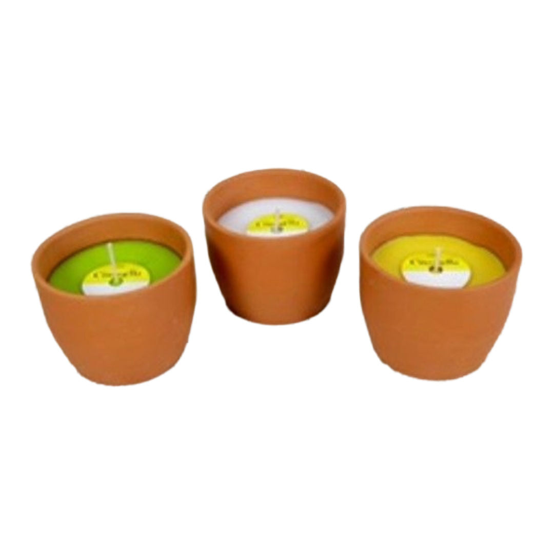 Citronella Natural Terracotta Outdoor Candle with Recycled Wax, 11.5x9.8cm, 25 Hrs