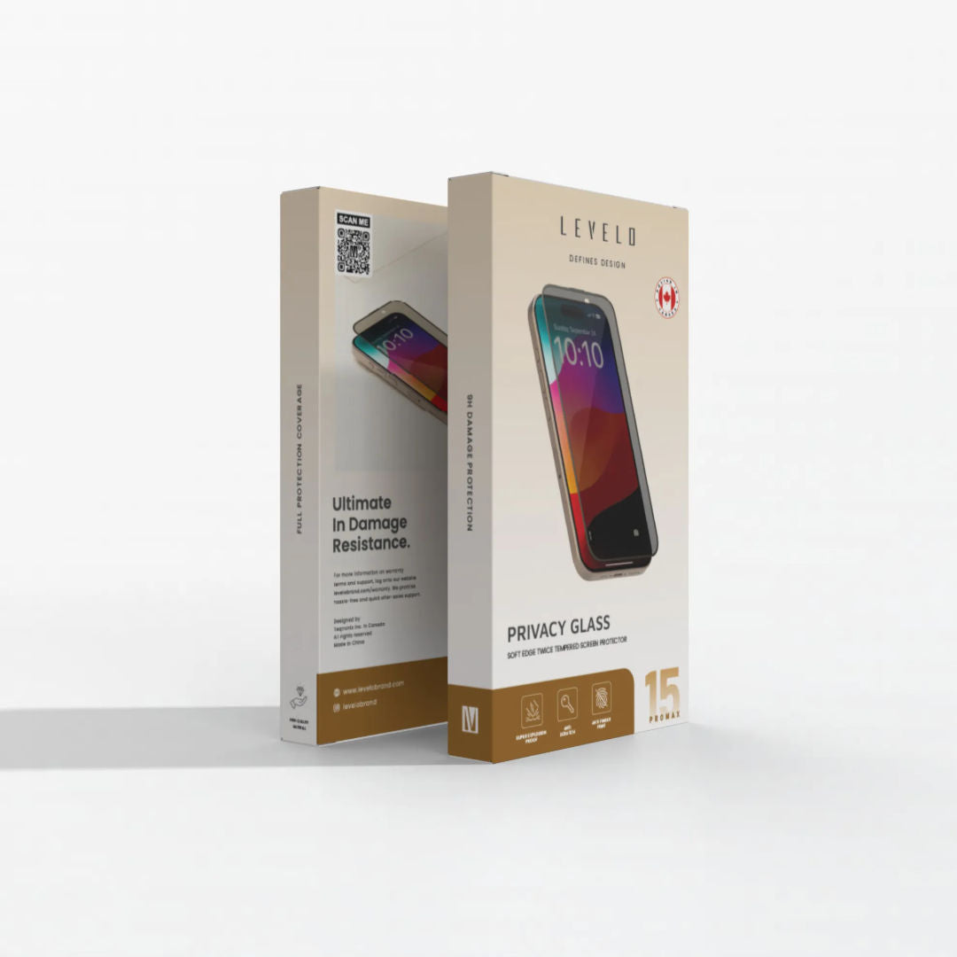 Levelo Privacy Soft Edge Twice-Tempered Glass for iPhone 15 Series, Anti-Scratch