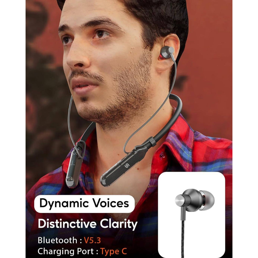 Porodo Soundtec SV-Pro Neckband Earphone ENC, Black