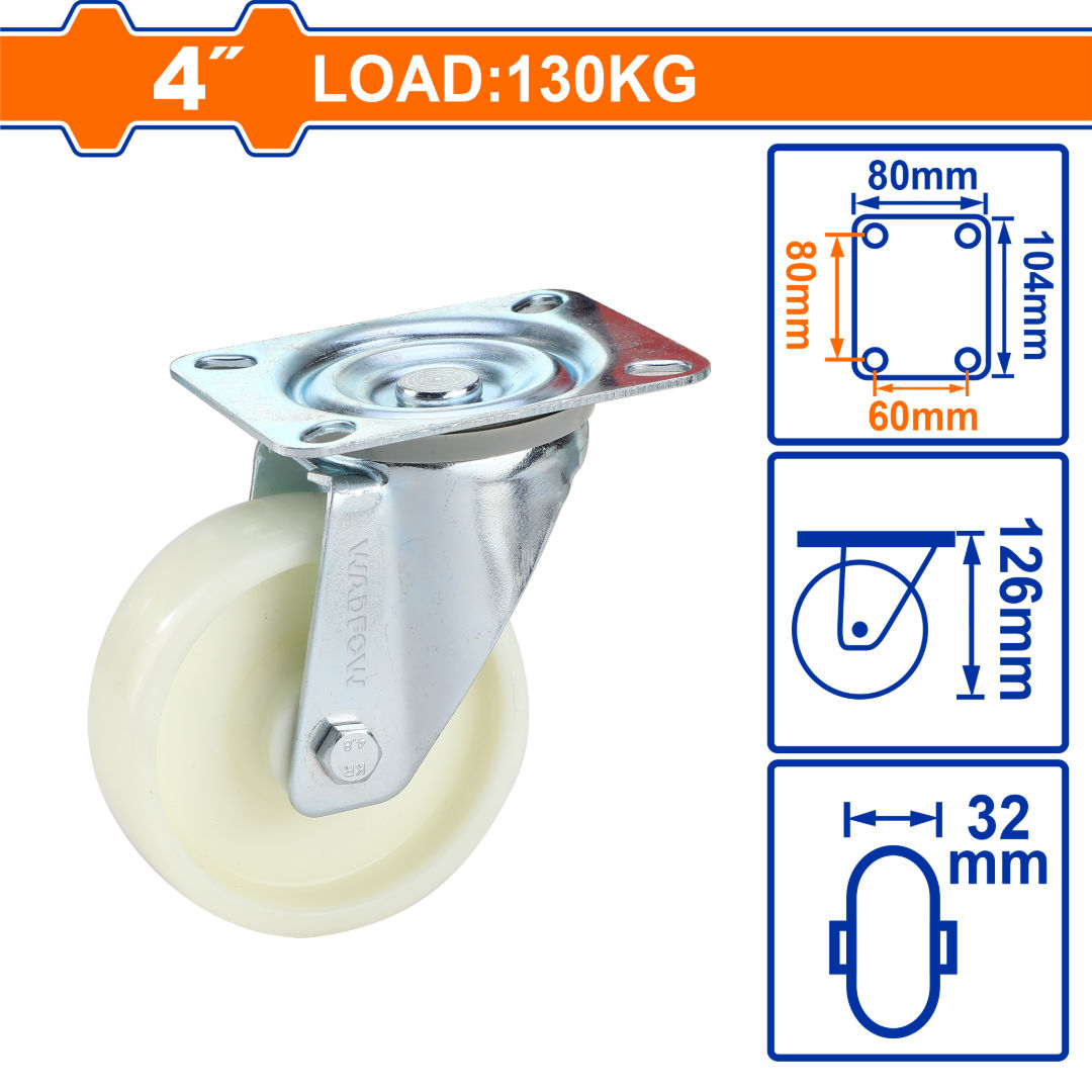 WADFOW PP Caster Wheels, Rigid & Swivel Series, Light & Heavy Duty