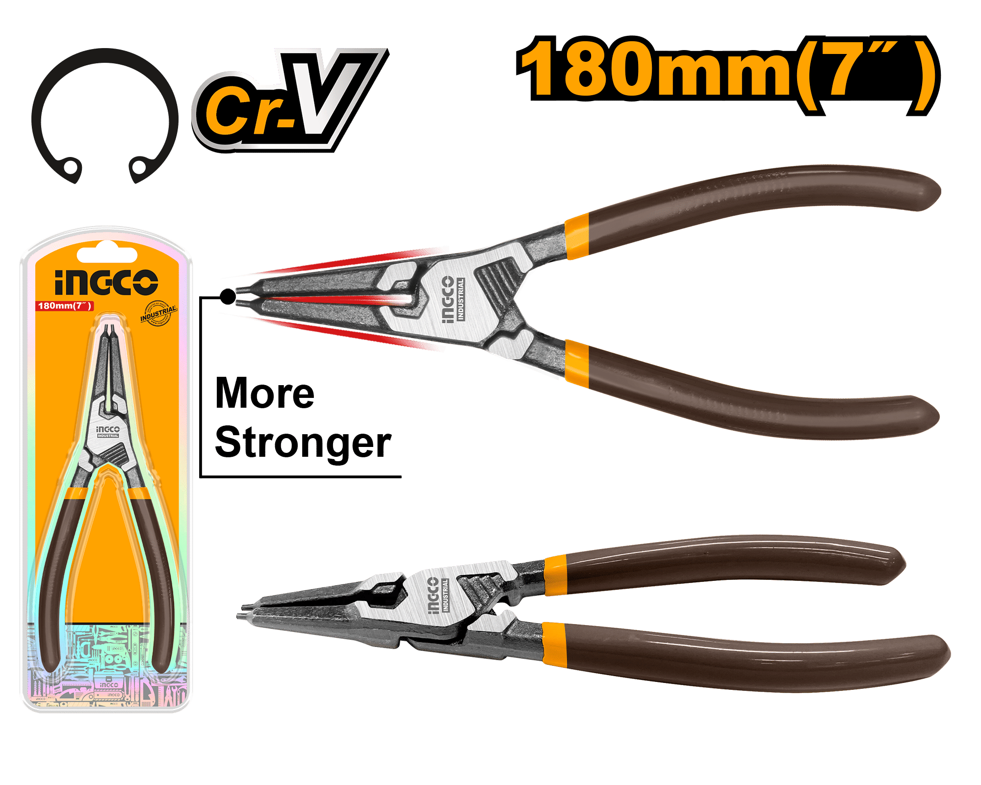 INGCO Circlip Pliers 7 Inch Heavy Duty Steel Tool