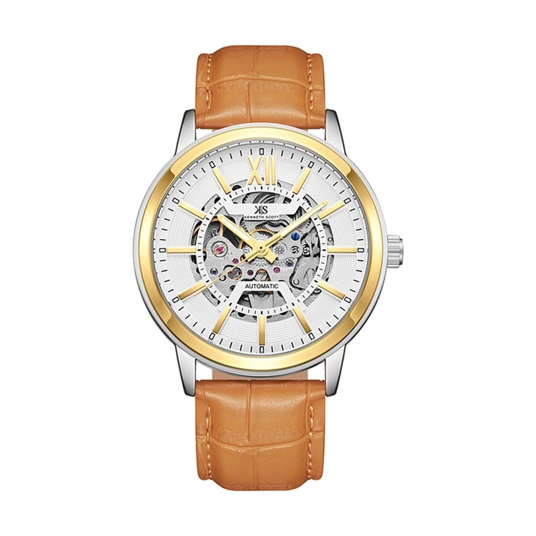 KENNETH SCOTT Men's White Dial Automatic Watch, K24323-TLFW Series