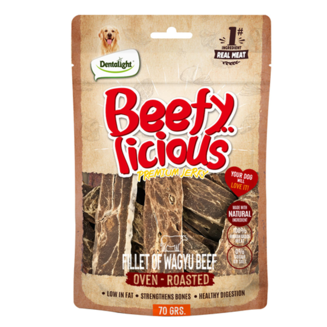 Dentalight Beefy Licious Jerky Treats For Dog, 70gm