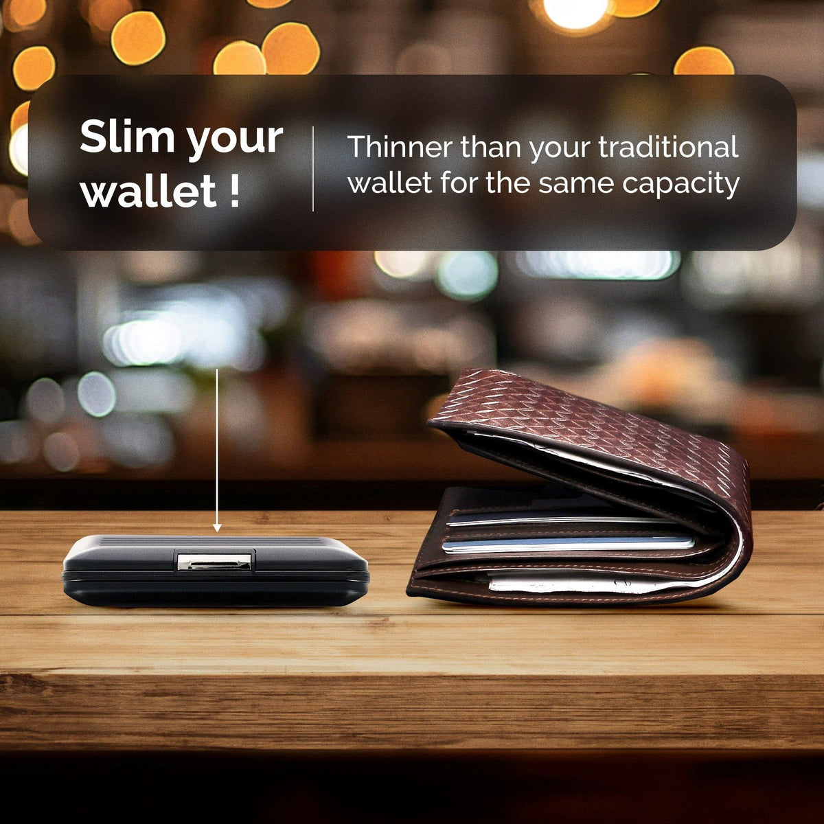 Ogon Oslo Aluminum Wallet Small Case Card Holder V2, Marble