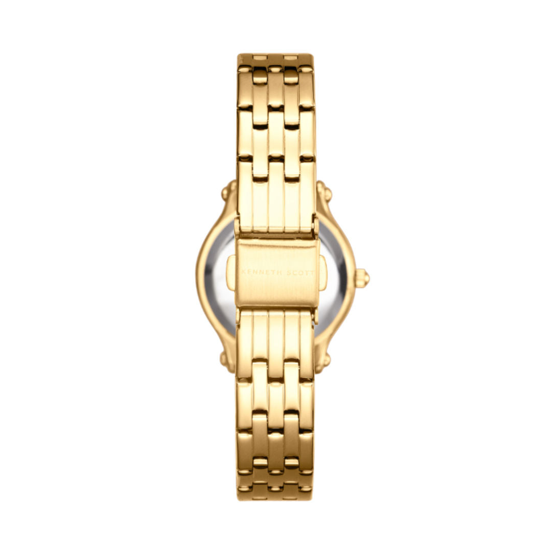 Kenneth Scott Women’s Analog Watch with Gold Stainless Bracelet, K25510-GBGW