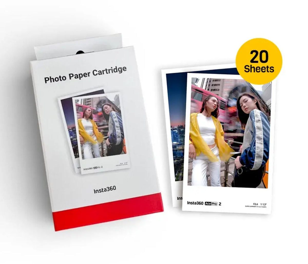 Insta360 Photo Paper Cartridge for Pocket Printer, 20 Sheets, 300 dpi, CINSEBGH