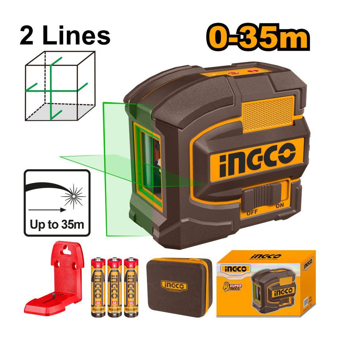 INGCO Self-Leveling Line Laser, Range 0~35m, Green