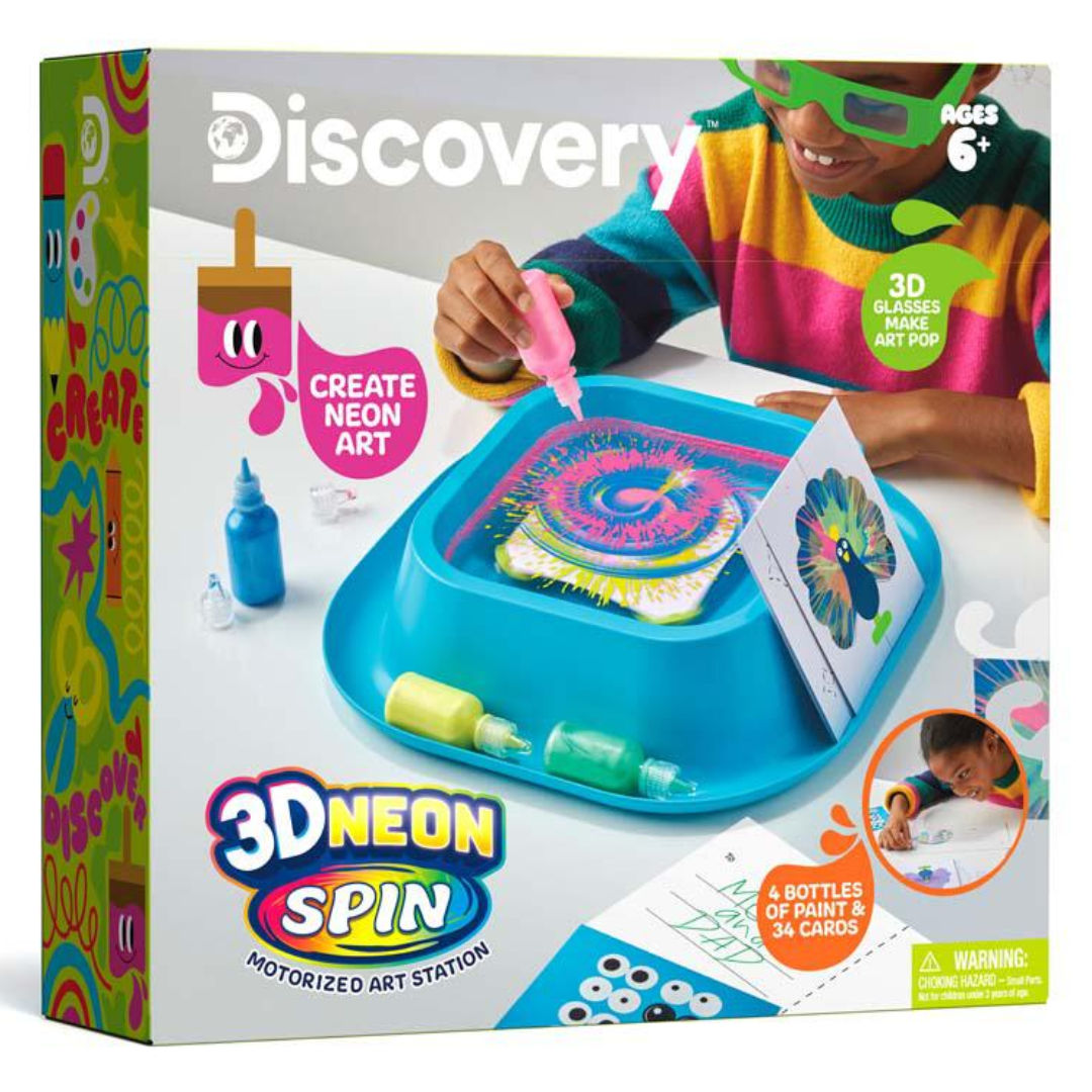 Discovery 3D Neon Spin Motorized Art Station, 38 Pieces,