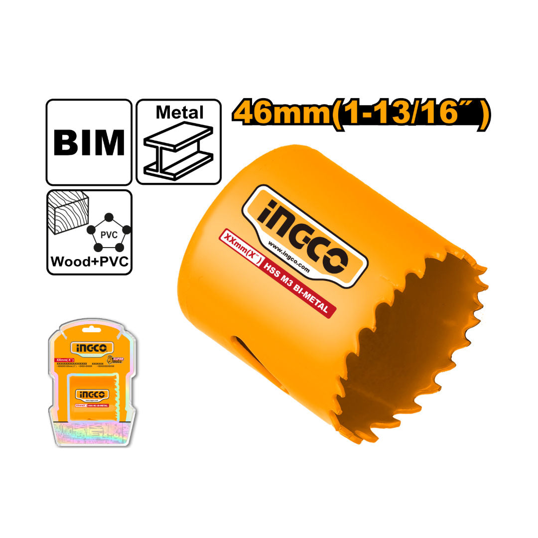 INGCO HSS Bi-Metal Hole Saw, 38mm Depth