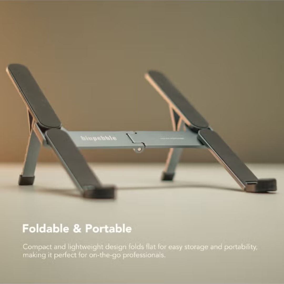 Blupebble FlexiStand Foldable Aluminium Alloy Laptop & Tablet Stand for 11-15-Inch, Gray