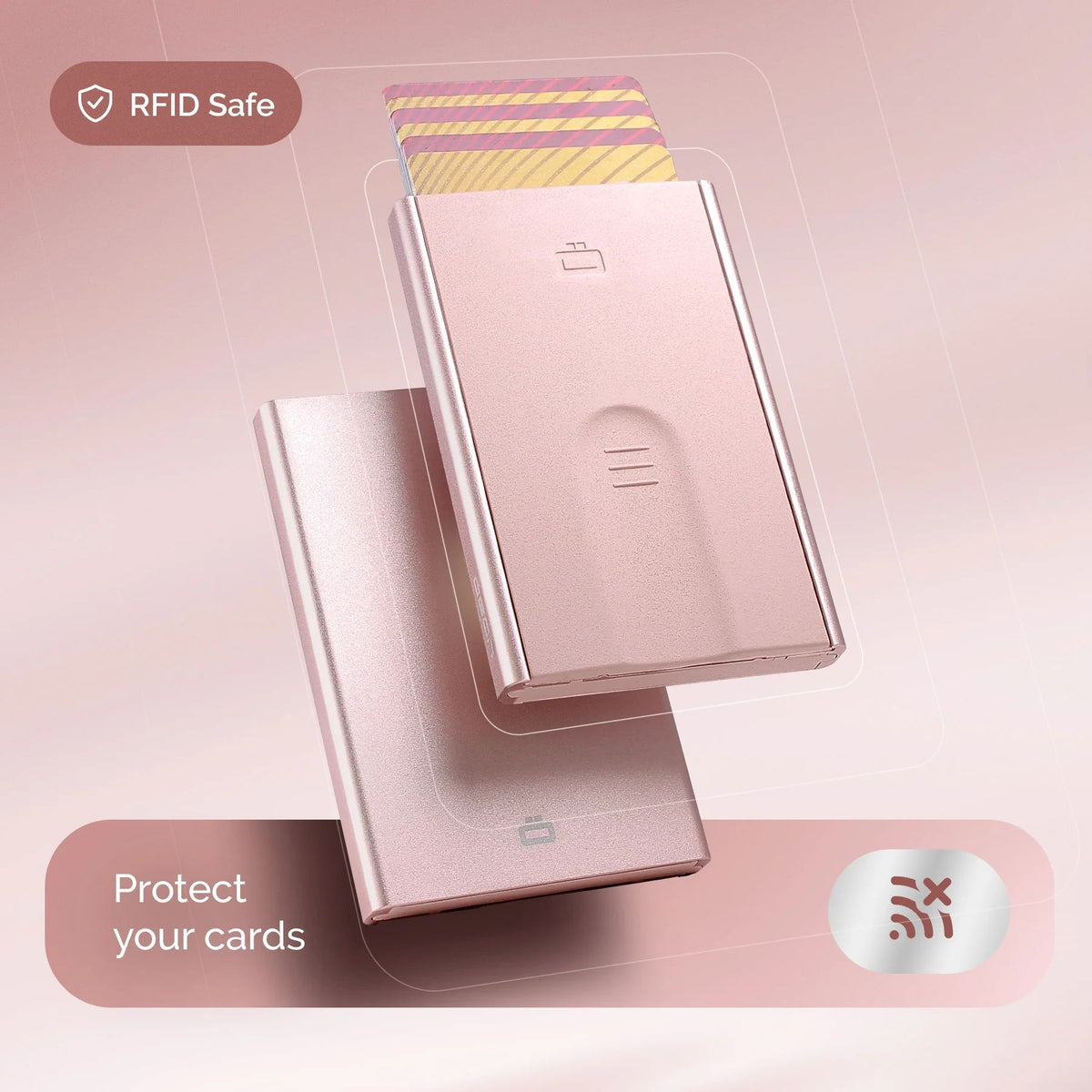 Ogon Automatic Slider Card Holder, Pink
