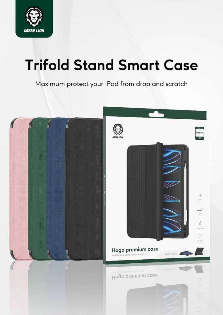 Green Lion Hogo Premium Case with Pencil Holder iPad 12.9"