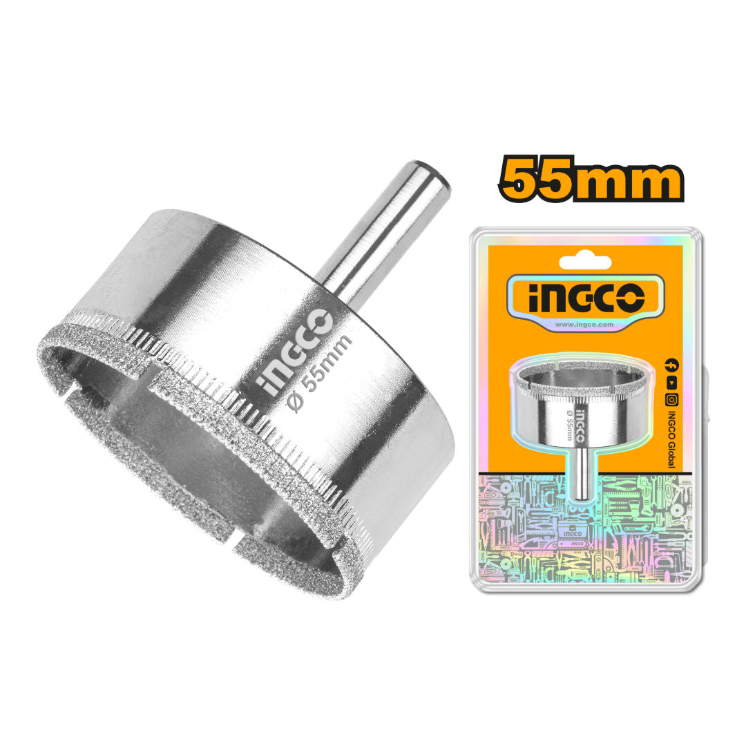 INGCO Diamond Hole Saw, Wet Cutting With Water, Ideal for Tile & Glass