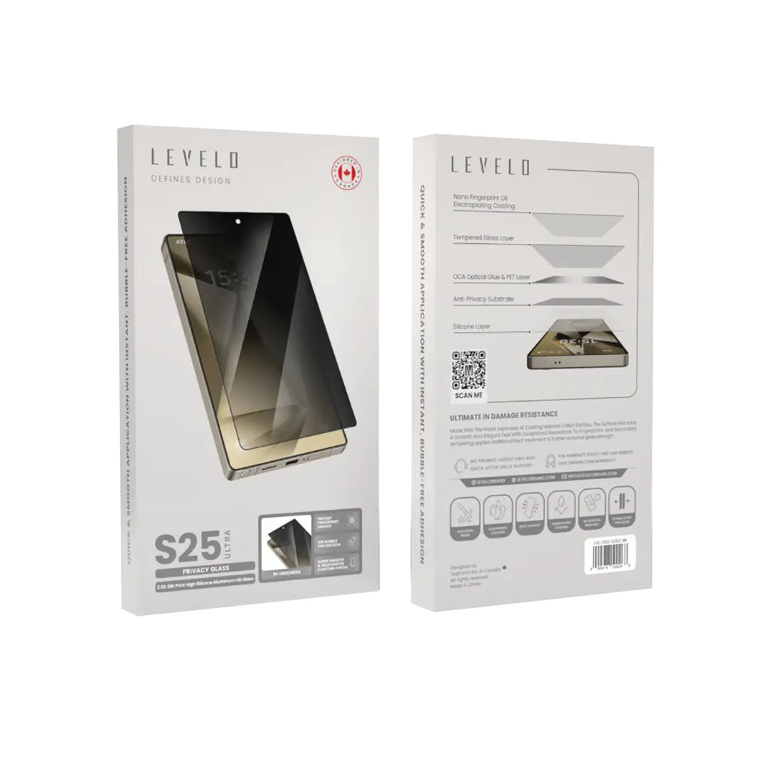 Levelo 2.5D Silk Print High Silicone Aluminum Glass For Samsung S25 Series