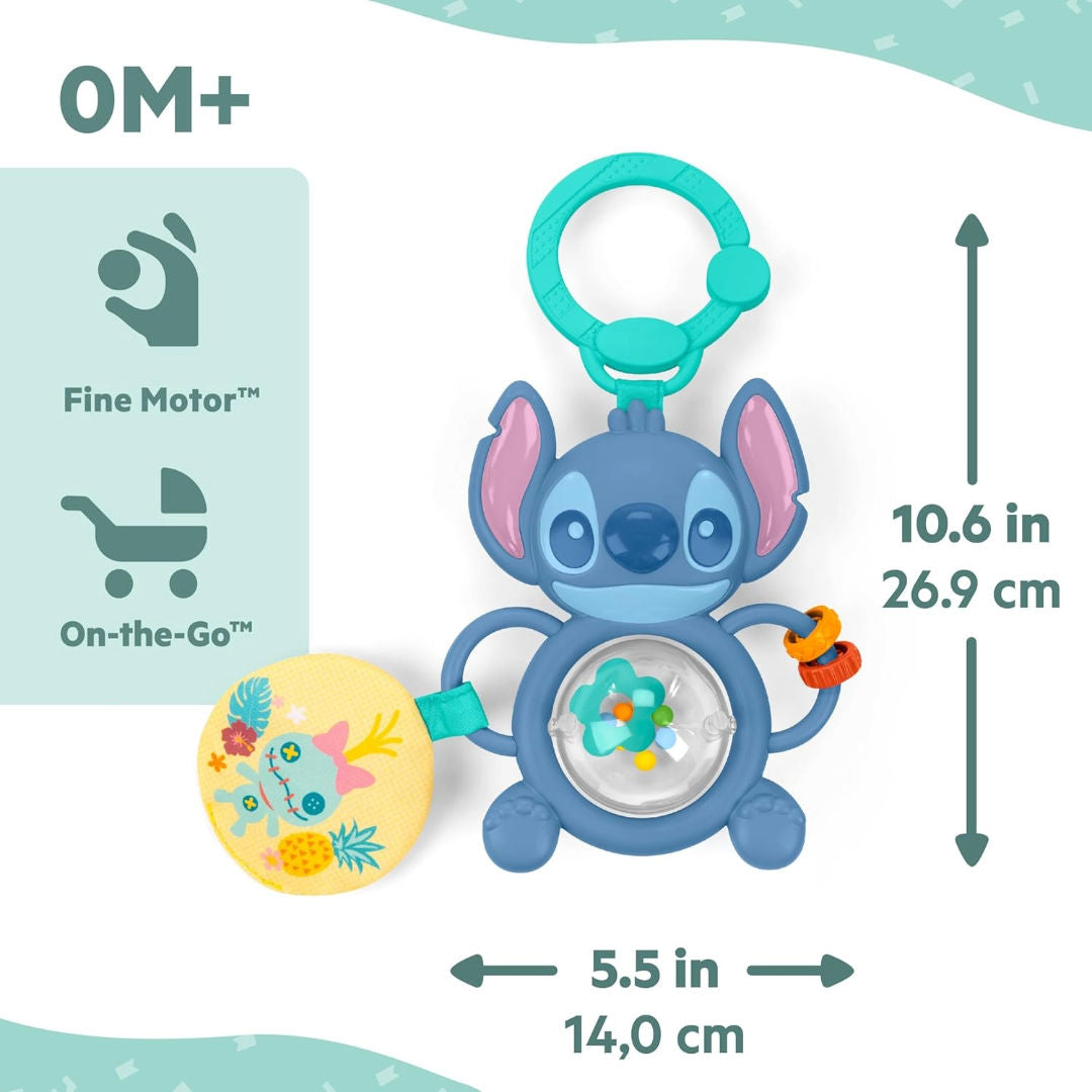 Bright Starts Disney Baby Lilo & Stitch Stitch Tummy Tumble Activity Toy (14 x 26.9cm), 0 months+