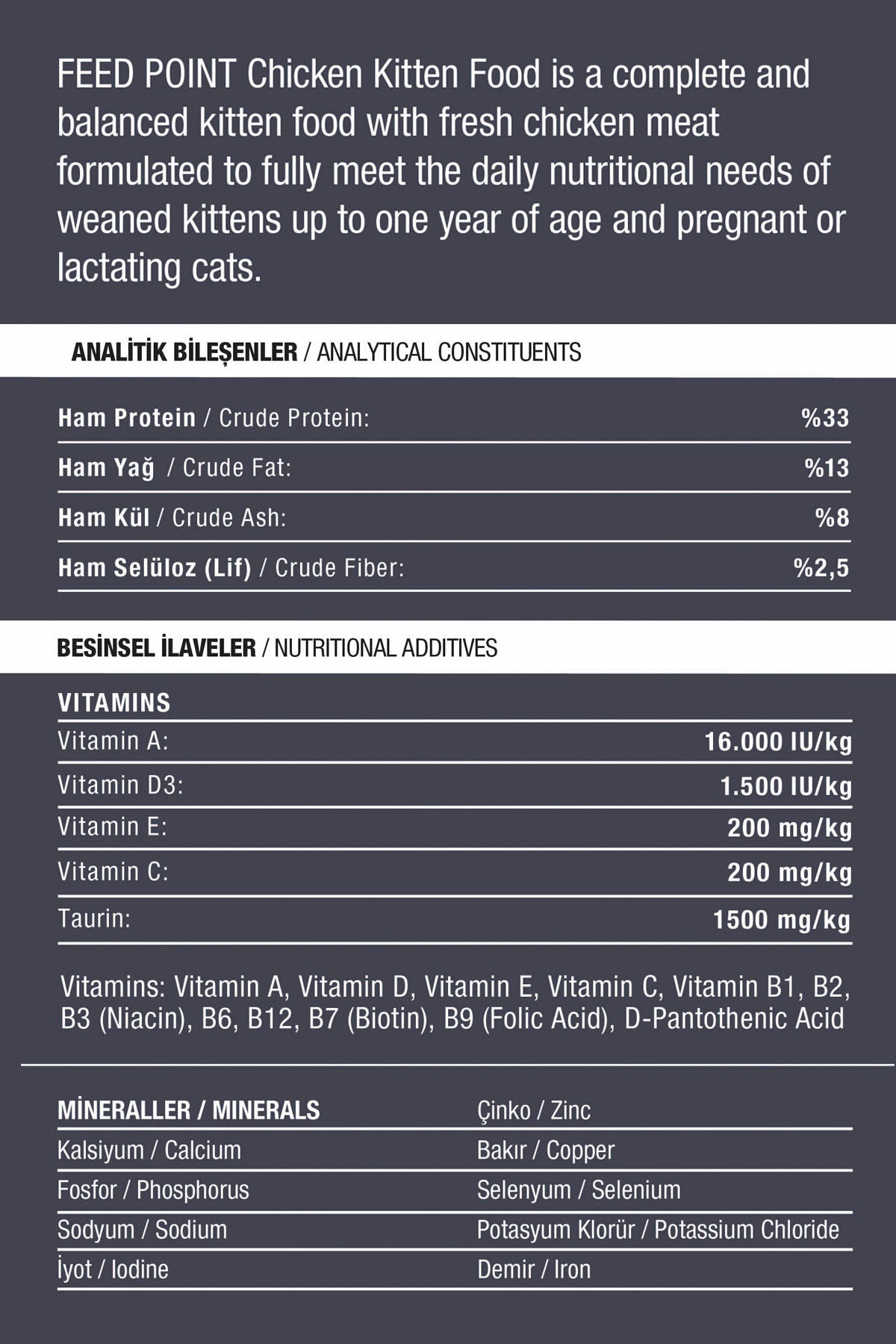 Feed Point Kitten Food with Chicken & Rice, High Protein, Healthy Growth, Shiny Coat & Strong Immunity, Complete Balanced Nutrition, 15kg