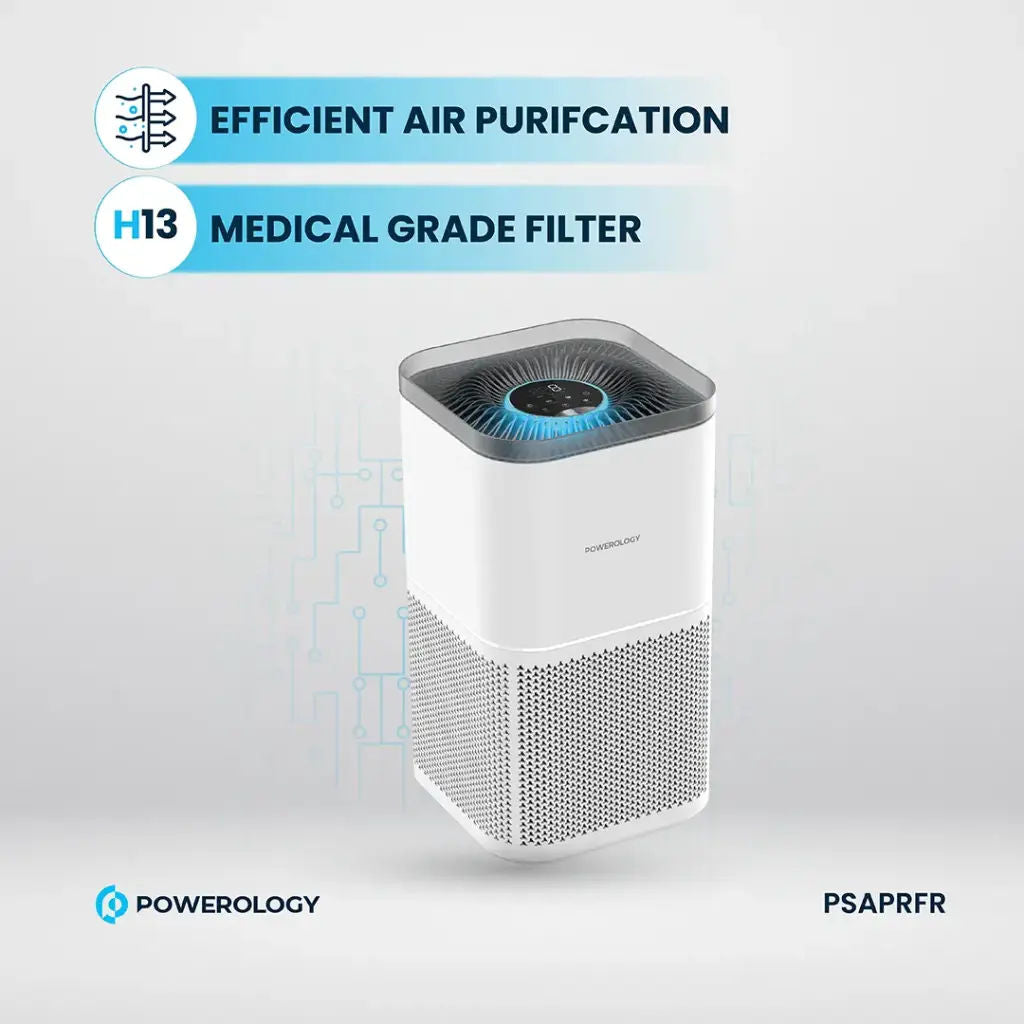 Powerology Smart Air Purifier Eliminate Odor & Smoke, White