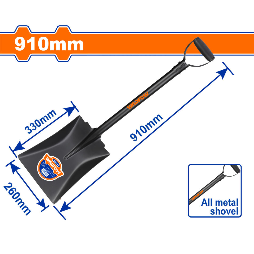 WADFOW Steel Shovel, All Metal, D-handle