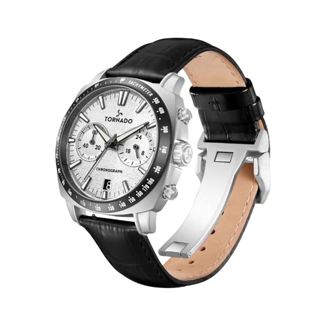 TORNADO Men's Chronograph Seiko VK64 Leather Movement Watch Set