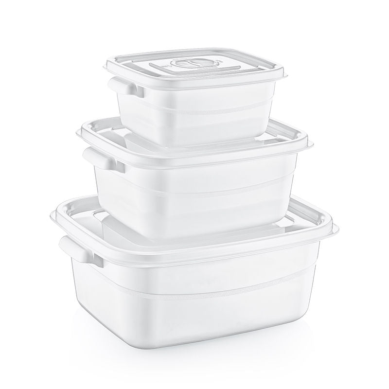 HobbyLife Rectangular Microfresh Pot Set, 0.5 Litre, 1 Litre & 2 Litre, 3‑Piece