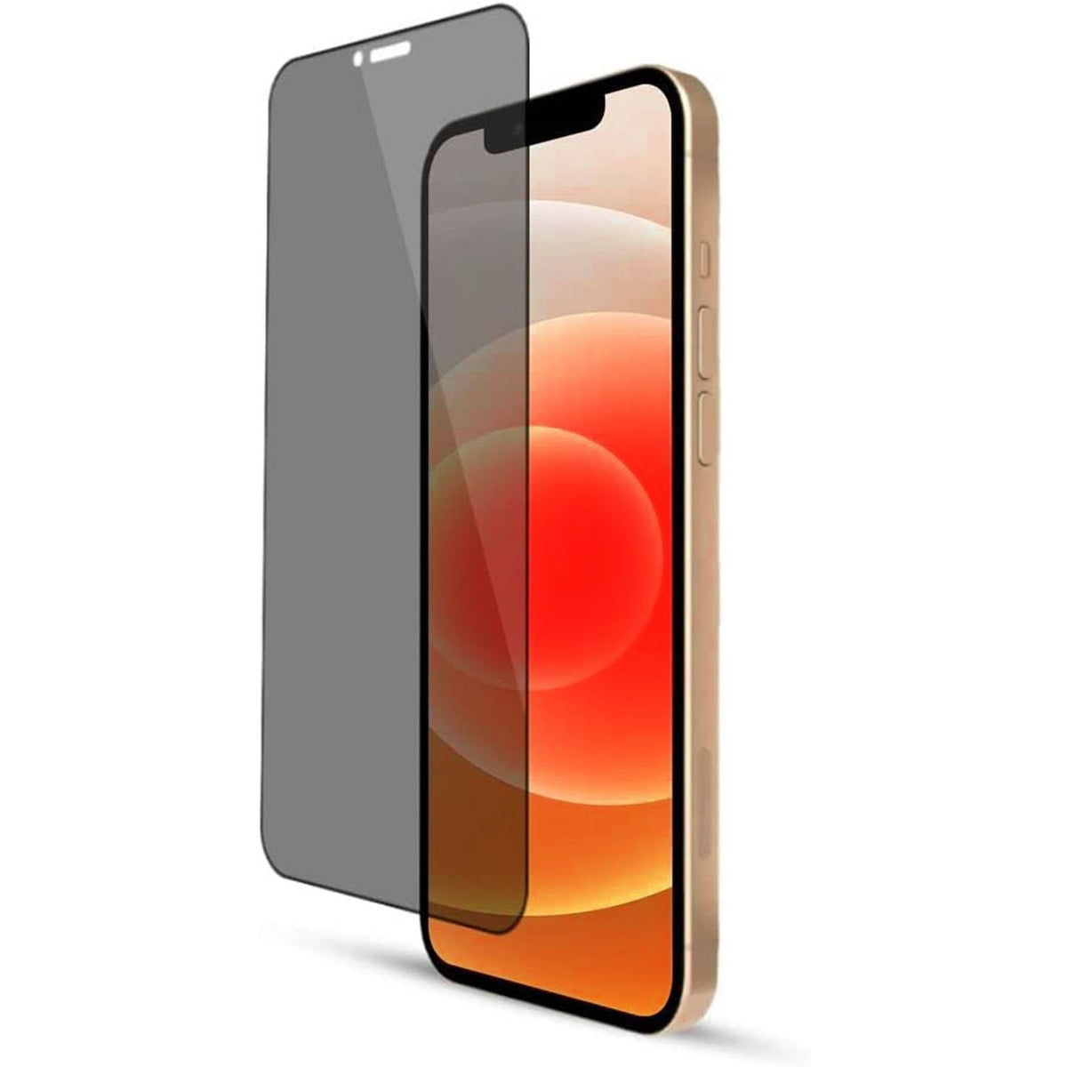 Levelo Privacy Black-Edition Silicone Edge Tempered Screen Protector For iPhone 14 / 13 / 12 Pro/Pro Max, Super Explosion Proof