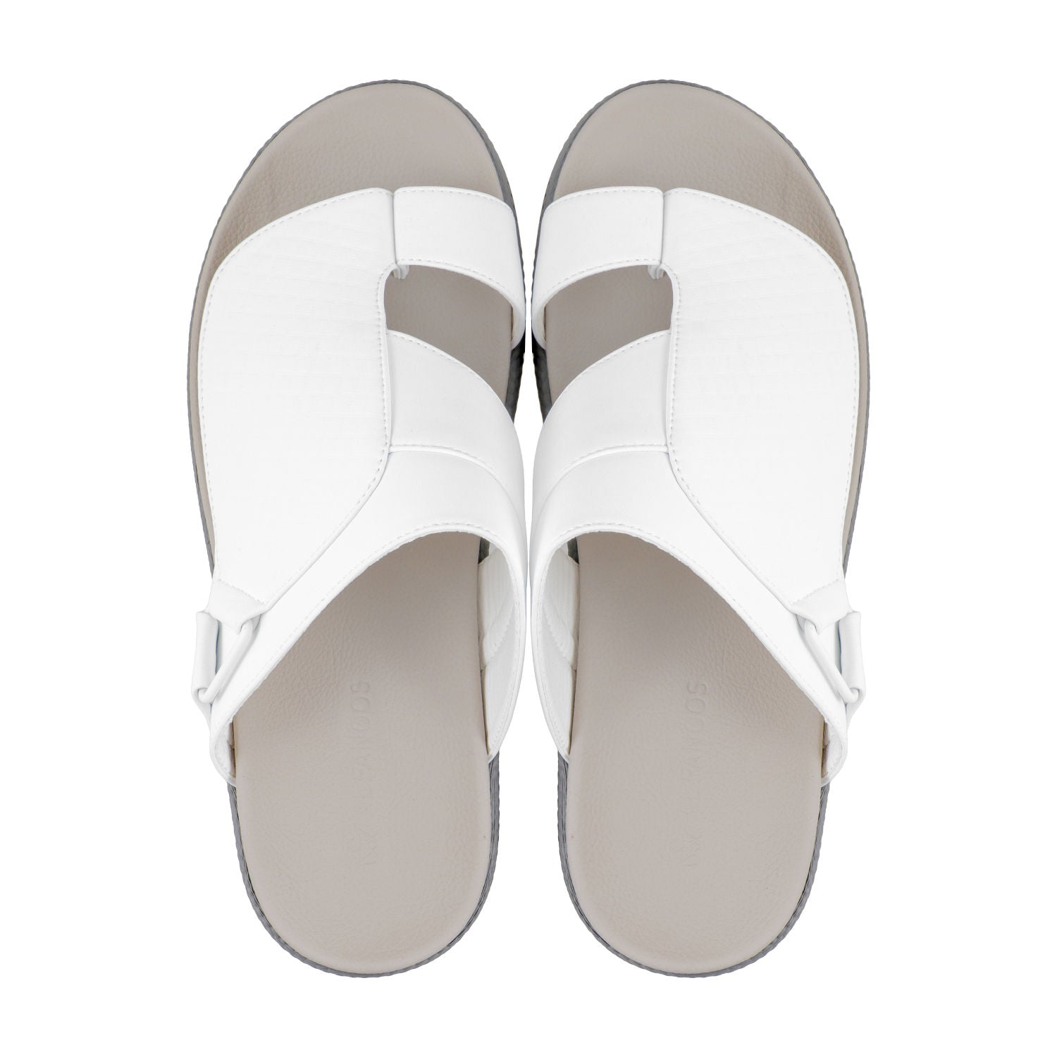 AL FANOOS Men's Arabic Style Sandals with PU Leather Upper, EVA Cushioning & TPR Sole, AFNMN0000908WHT
