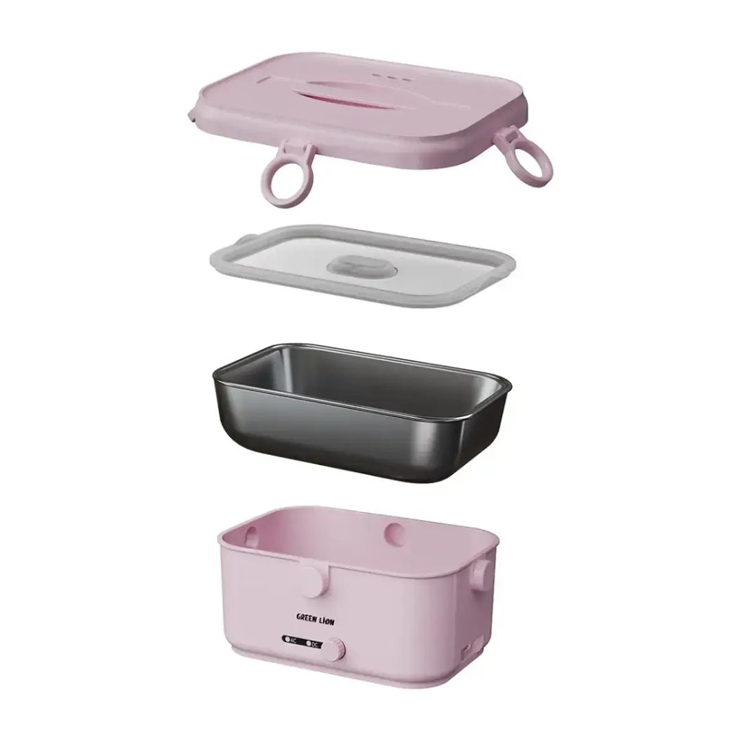 Green Lion Lunch Mate Electric Lunch Box with Heating Function – Portable Food Warmer, Pink