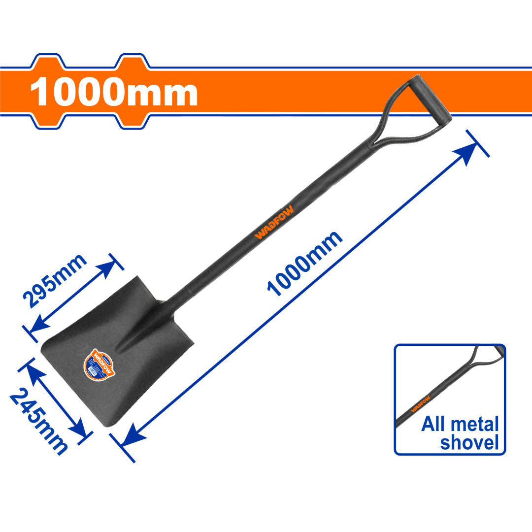 WADFOW Steel Shovel, All Metal, D-handle