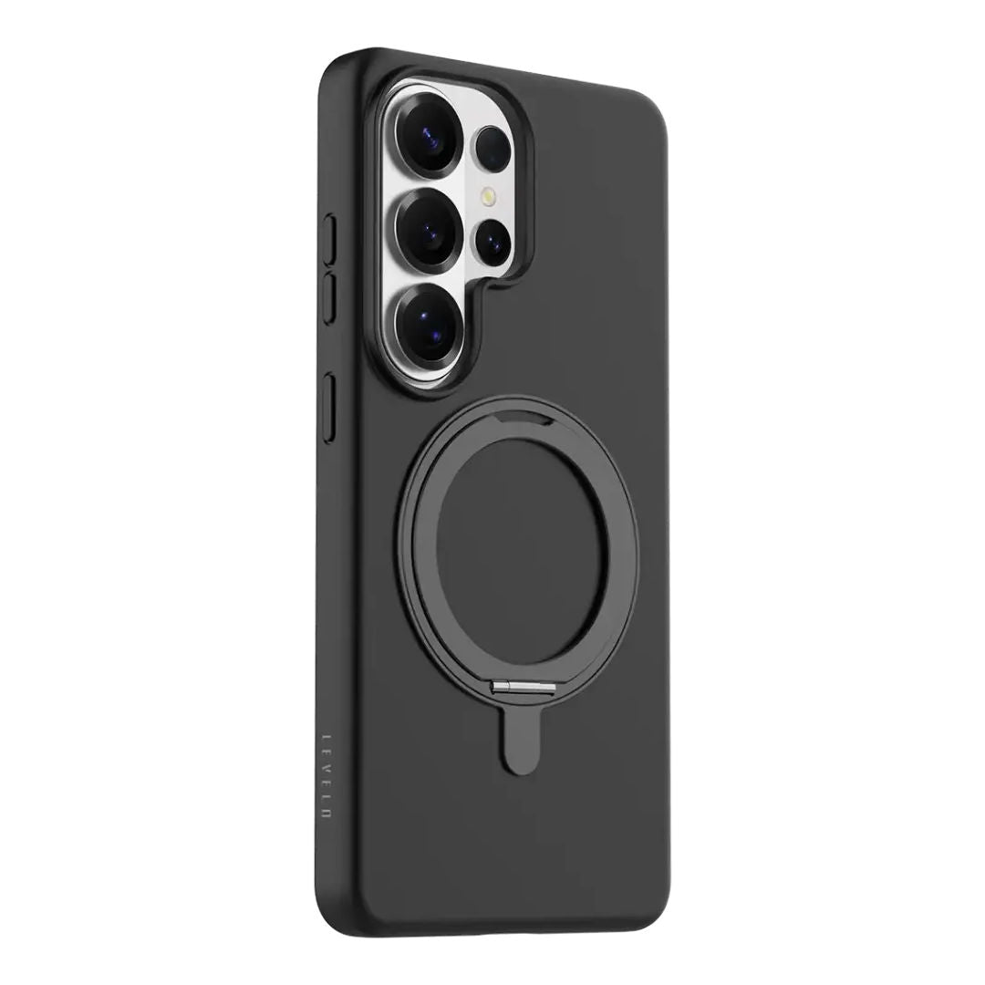 Levelo Iris Pro MagSafe Liquid Silicone Case For Samsung S26 Ultra, Black