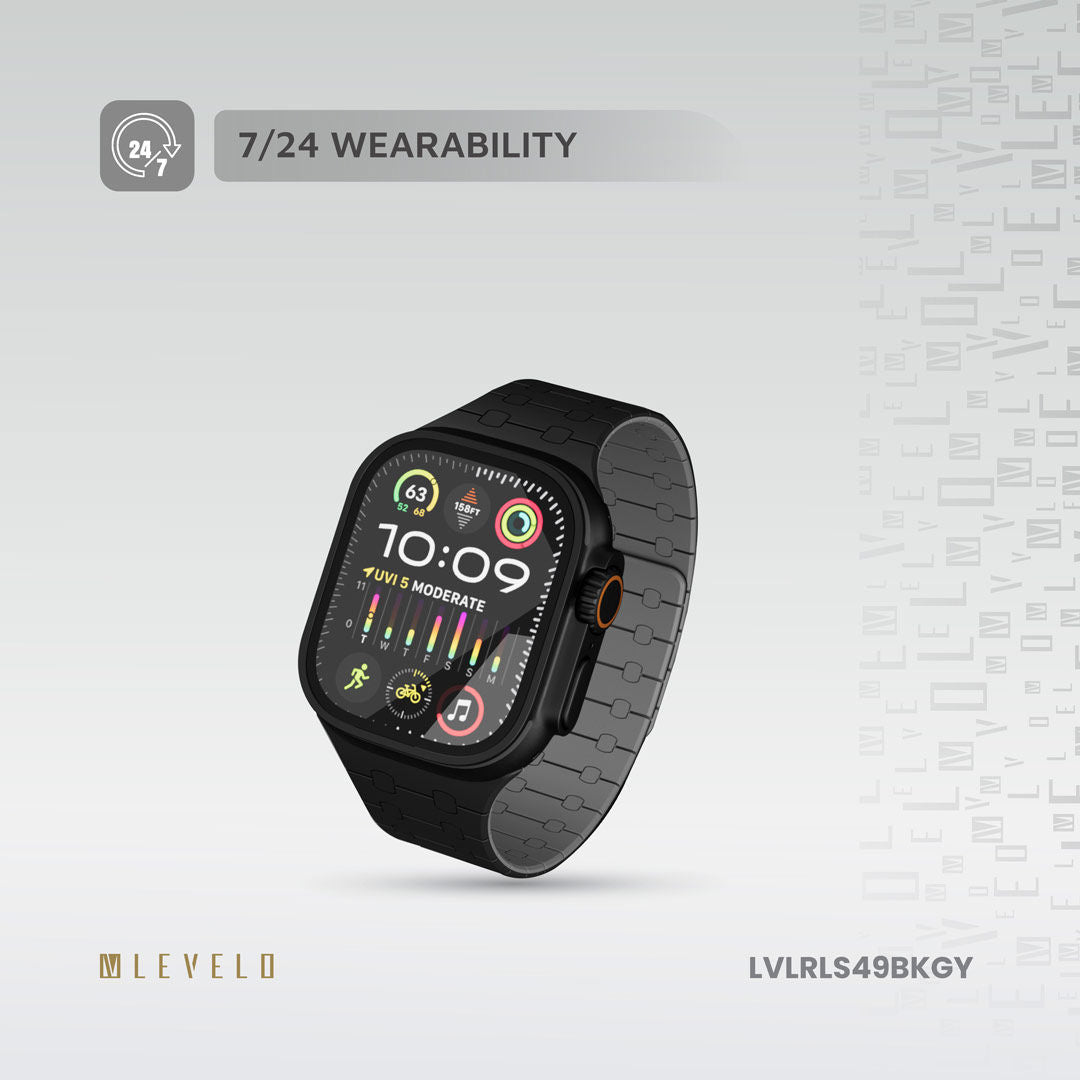 Levelo RoyalLink Silicone Watch Strap For Apple Watch 49MM