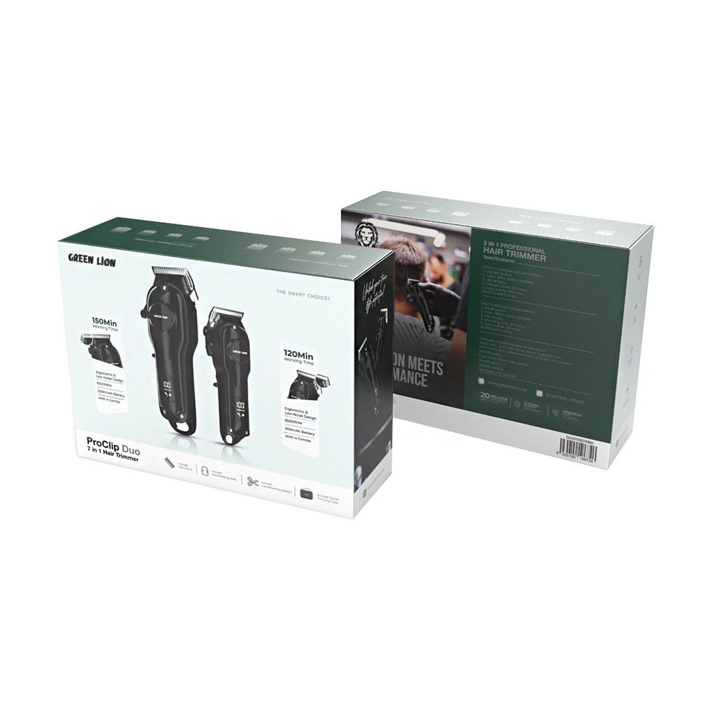 Green Lion ProClip Duo 7 in 1 Hair Trimmer - Black