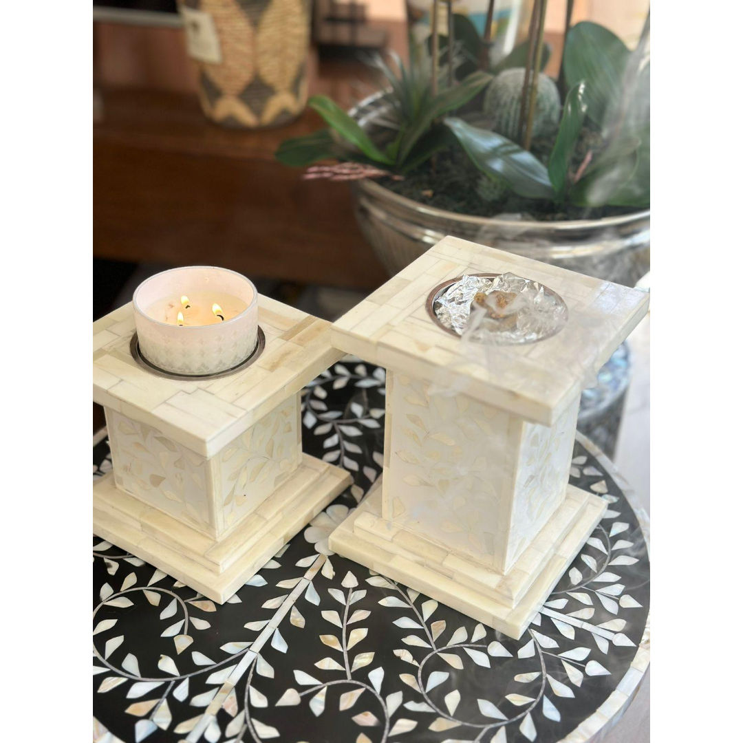 Raw Home-Burner/Candle Holder, White