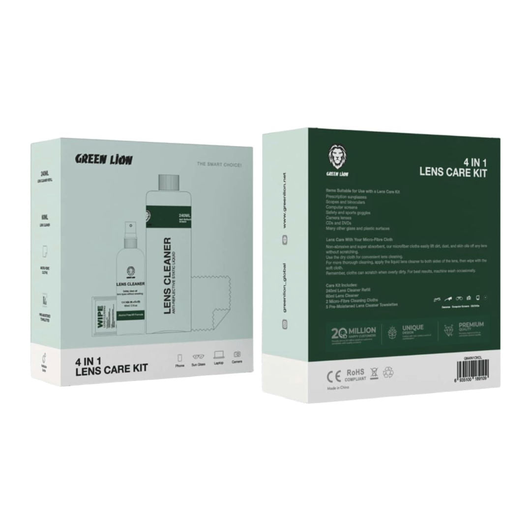 Green Lion 4 in 1 Lens Care Kit, Clear