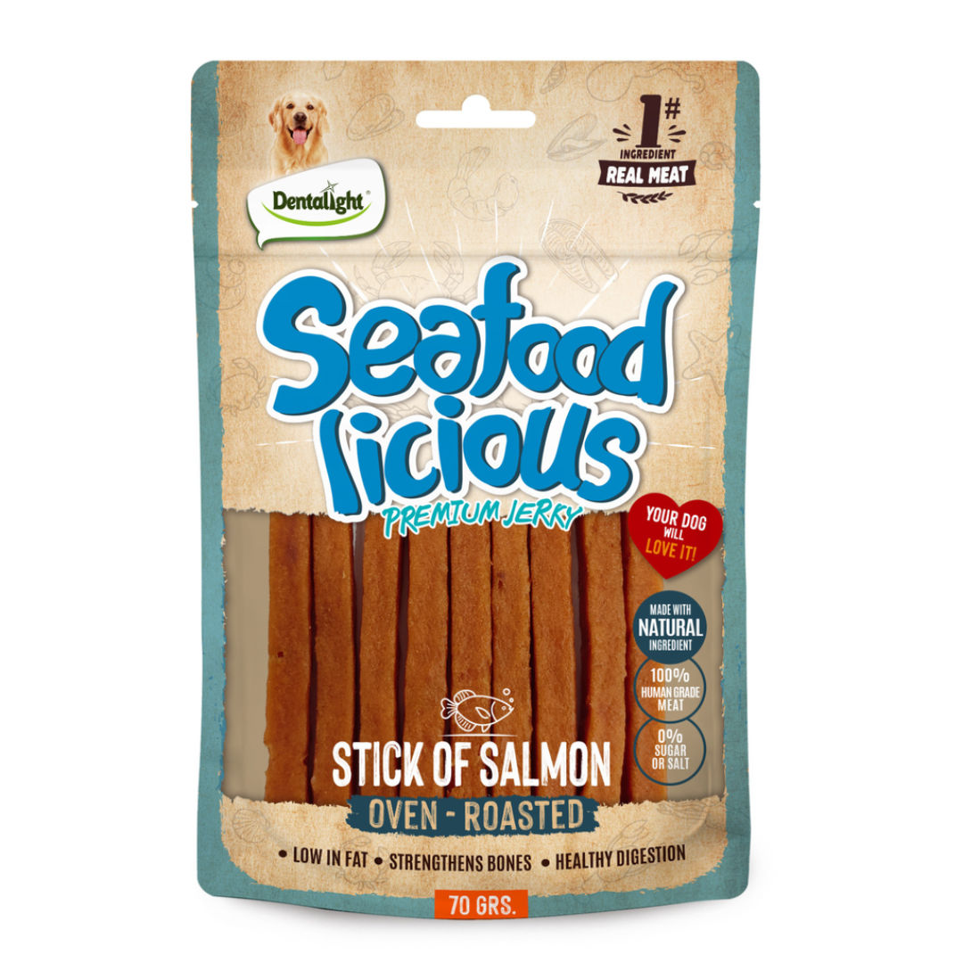 Dentalight Seafood Licious Jerky Treats For Dogs, 70gm