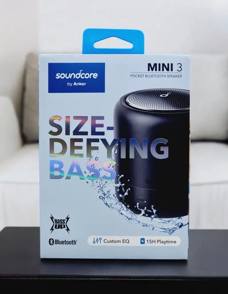 AnSoundcore Mini 3 Bluetooth Speaker, 360° Sound, IPX7 Waterproof, 15H Playtime, Black