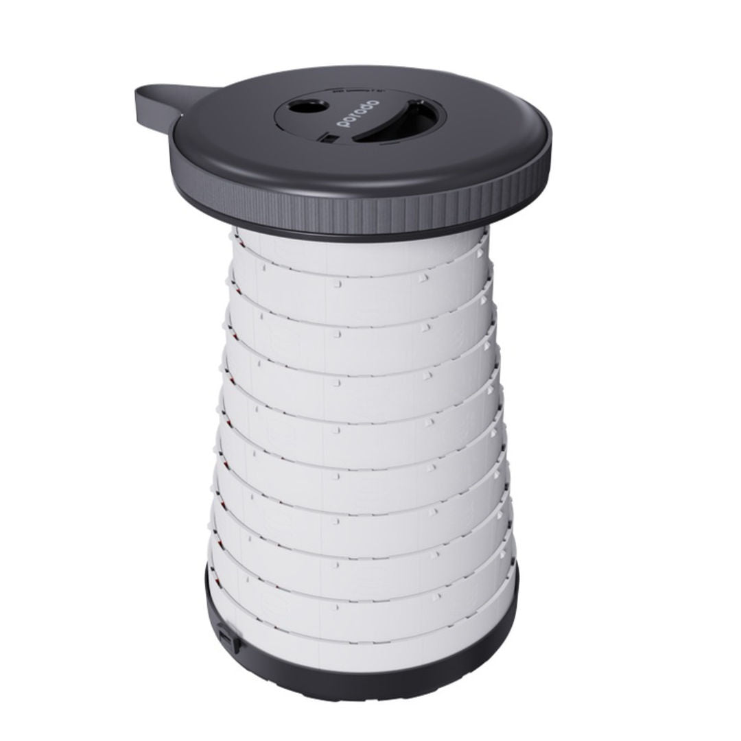 Porodo Camping Telescopic LED Stool, Black