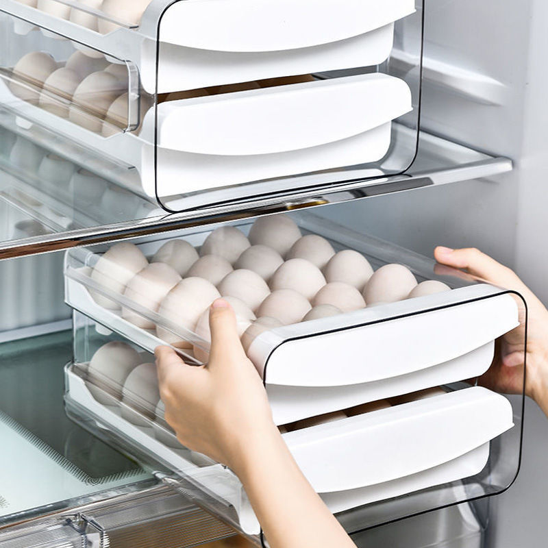 Stackable Refrigerator Egg Storage Container (White)