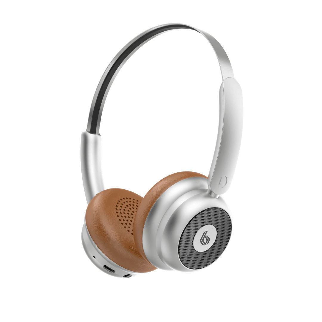 Blupebble Echo Vintage Vibes Wireless On-Ear Foldable Headphones, Silver