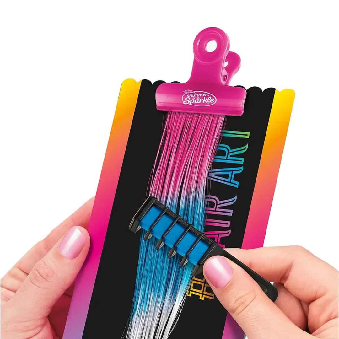 مجموعة استوديو Cra-Z-Art Shimmer ‘n Sparkle Deluxe Color FX لتمديدات الشعر، للأطفال من عمر 8 سنوات فما فوق