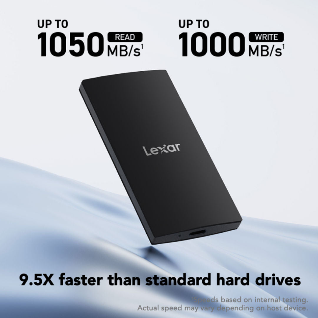 LEXAR® SL300 Portable SSD, up to 1050MB/s read and 1000MB/s