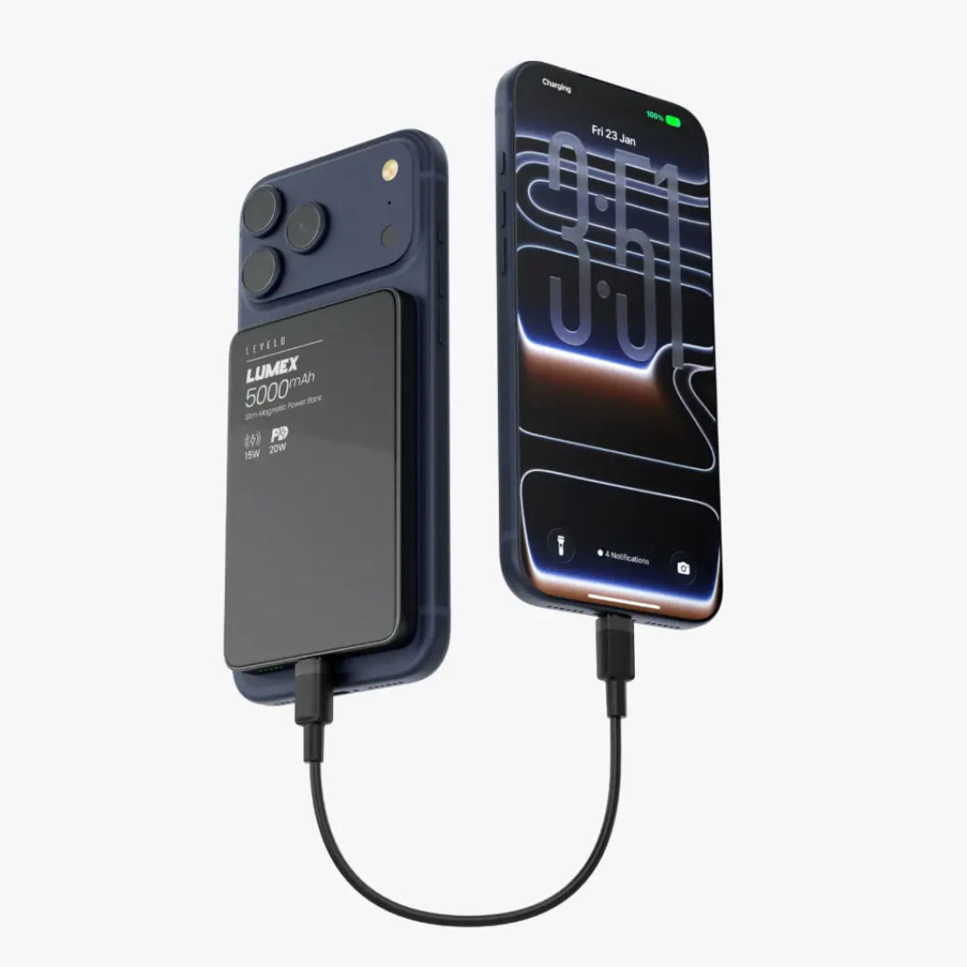 Levelo Lumex Slim Magnetic 5000mAh Power Bank, MagSafe-Compatible