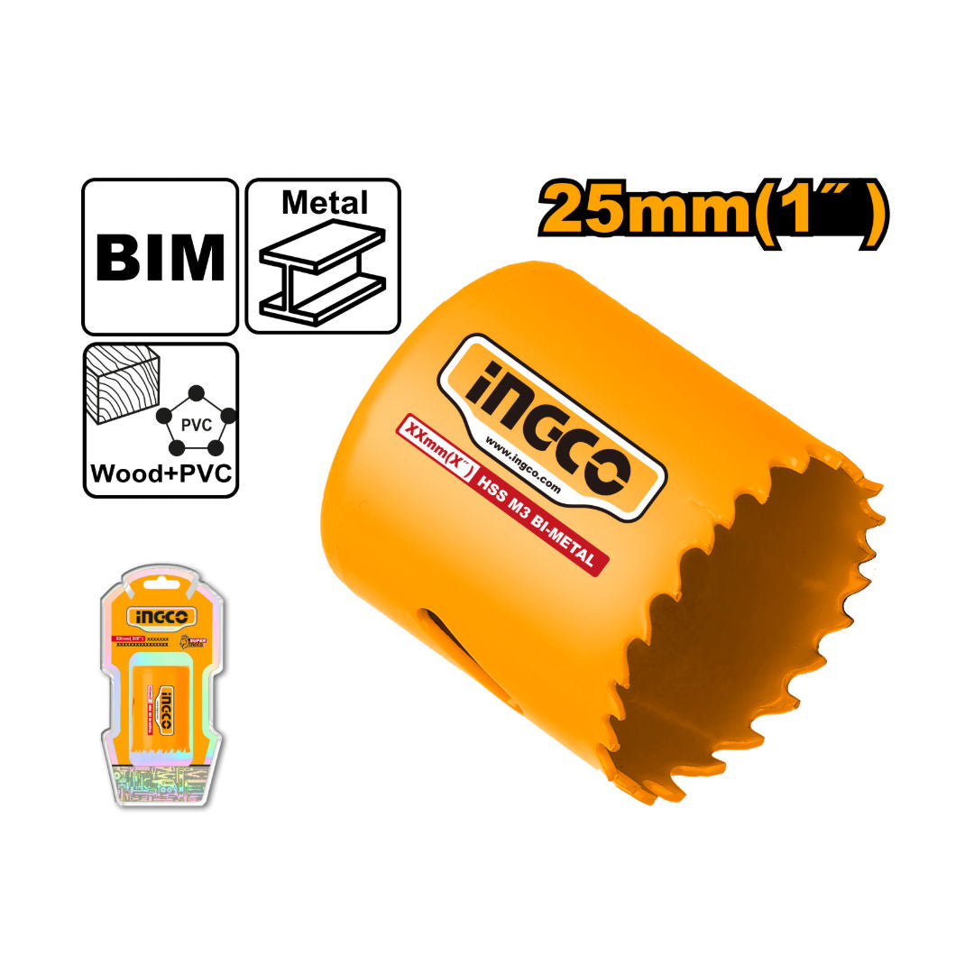 INGCO HSS Bi-Metal Hole Saw, 38mm Depth