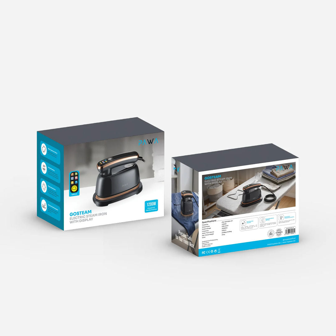 Pawa GoSteam Electric Steam Iron With TFT Display 1200W, Gray