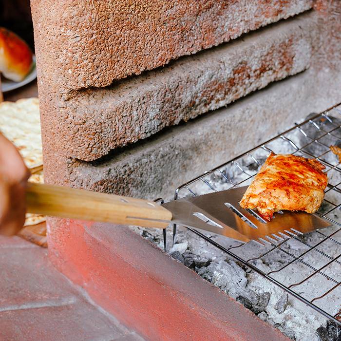 NAVA BBQ Guru 3-Piece Grilling Tool Set, Stainless Steel Tongs, Spatula & Fork