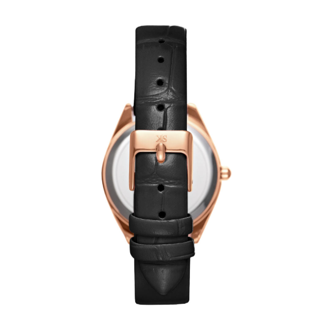 Kenneth Scott Women’s Analog Black Dial Watch, K24508-RLBB