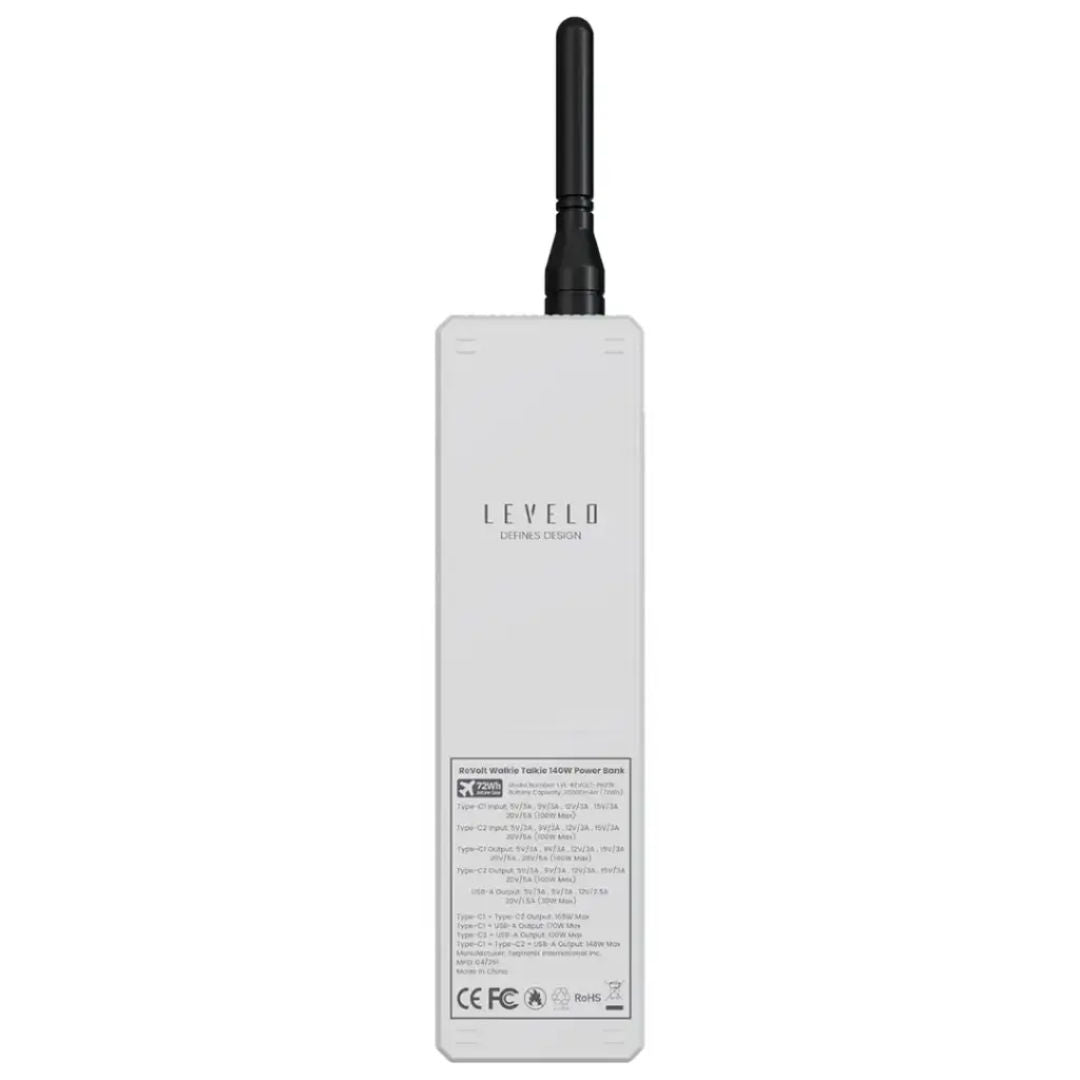 Levelo Revolt 20000mAh Walkie Talkie Power Bank, PD 100W